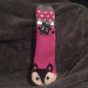 Fuzzy Tall Two Pairs Of Socks